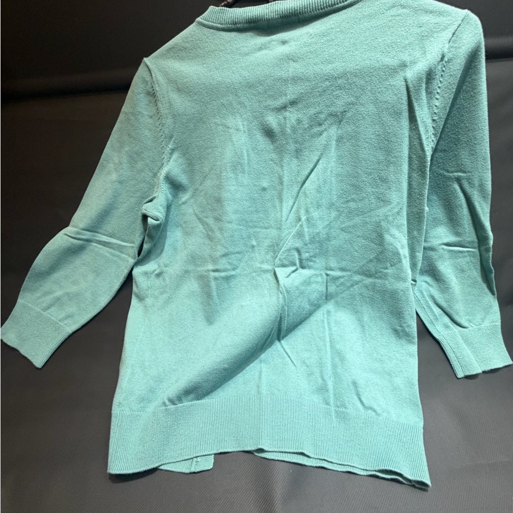 Talbots Aqua Scoop Neck Lightweight Sweater
